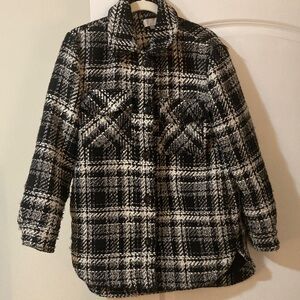 Loft Plaid Women's Jacket - Black and White